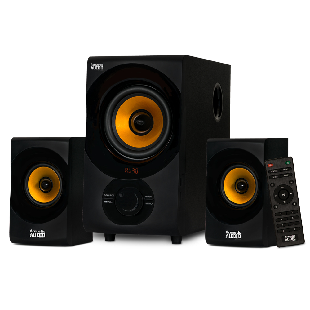 Acoustic Audio by Goldwood Bluetooth 2.1 Speaker System 2.1-Channel Home Theater Speaker System, with Optical/Aux/USB/SD Inputs Black (AA2170) - image 1 of 7