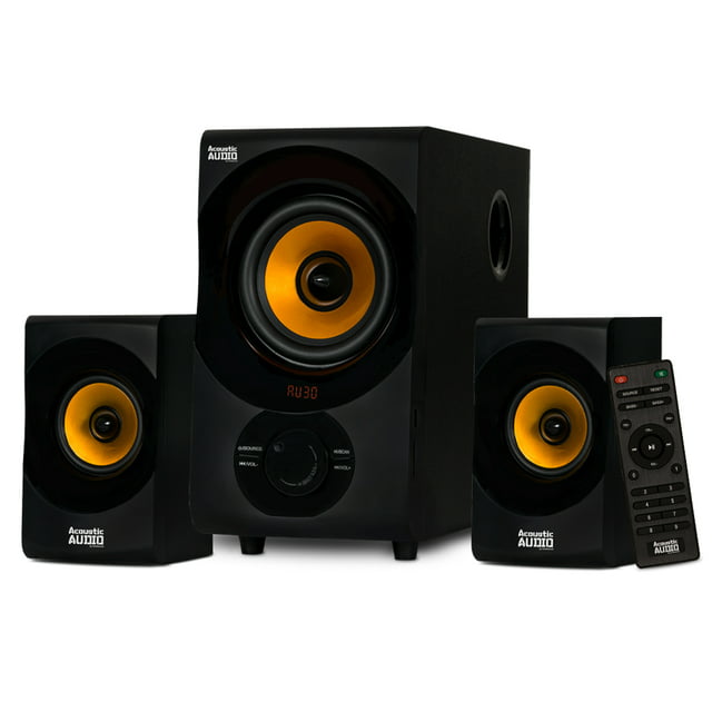 Acoustic Audio by Goldwood Bluetooth 2.1 Speaker System 2.1-Channel Home Theater Speaker System, with Optical/Aux/USB/SD Inputs Black (AA2170)