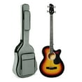 Acoustic Electric Bass Guitar, Full Size 4 String, Fretted Bass Guitar w/Padded Gig Bag and a 4