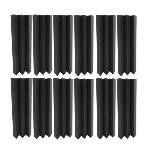 Acoustic Foam,12 Pcs 30 Panels Density Sound 30 * 7.5 Studio Theater Pcs 30 * Density Sound Fire * 7.5 * 7.5 * Panels * Panels Density Buzhi Fire Retaant Studio Adben Huiop Black