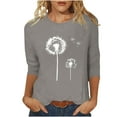 thumbnail image 1 of Graphic Tee Tops for Women 3/4 Sleeve Crewneck Cute Shirts Casual Trendy Print Blouses Casual T Shirt 2025, 1 of 6