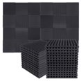 thumbnail image 1 of Acoustic Foam Panels, 2" x 12" x 12" Mushroom Studio Wedge Tiles, Sound Panels Wedges Soundproof Sound Insulation Absorbing, 24 Block Mushroom Design, Black, 1 of 2