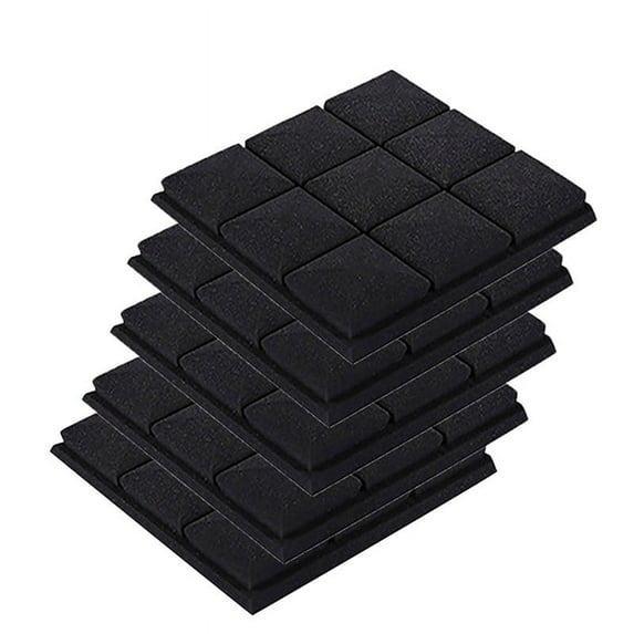 Acoustic Foam Panels, 5 Pack 30x30x5cm Mushroom Studio Wedge Tiles, Sound Panels Proof Panels,Black