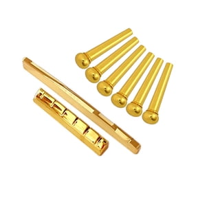Acoustic Guitar Bridge Set Including 6 Pegs Brass Texture Suitable for Improved Tone Claritys and Instrument Longevity