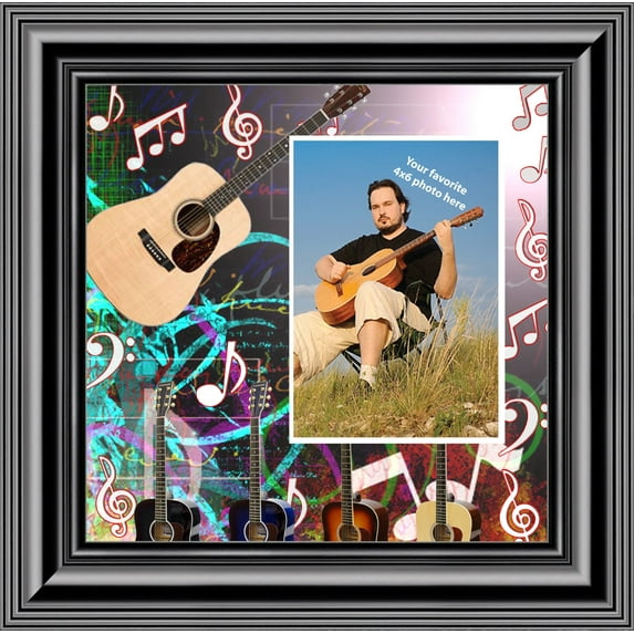 Acoustic Guitar, Concert Band Personalized Picture Frame, 10X10 3520