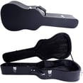 thumbnail image 1 of Acoustic Guitar Hard Case Fits 41-Inch Guitars, PVC Leather Covered Lightweight Hardshell Case with Plush Lining, Lock Latch for Storage & Travel, Black, 1 of 6