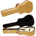 thumbnail image 1 of Acoustic Guitar Hard Case Fits 41-Inch Guitars, PVC Leather Covered Lightweight Hardshell Case with Plush Lining, Lock Latch for Storage & Travel, Yellow, 1 of 13