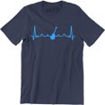 thumbnail image 1 of Acoustic Guitar Heartbeat - Music Rock Group Gifts Men's T-Shirt, 1 of 4