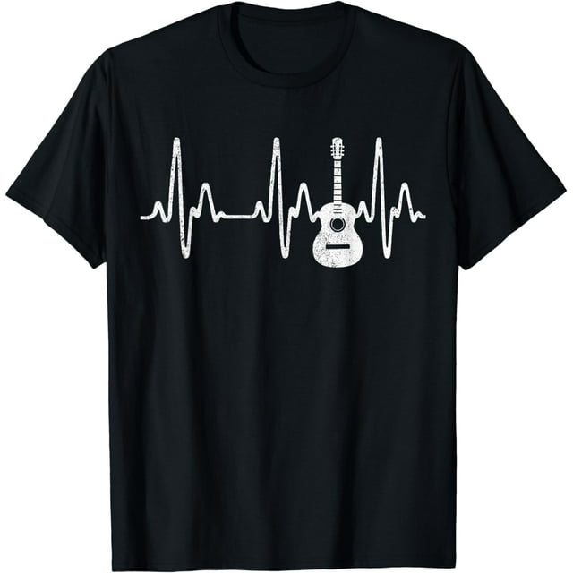 Acoustic Guitar Heartbeat Shirt - Guitar Musician T-Shirt - Walmart.com