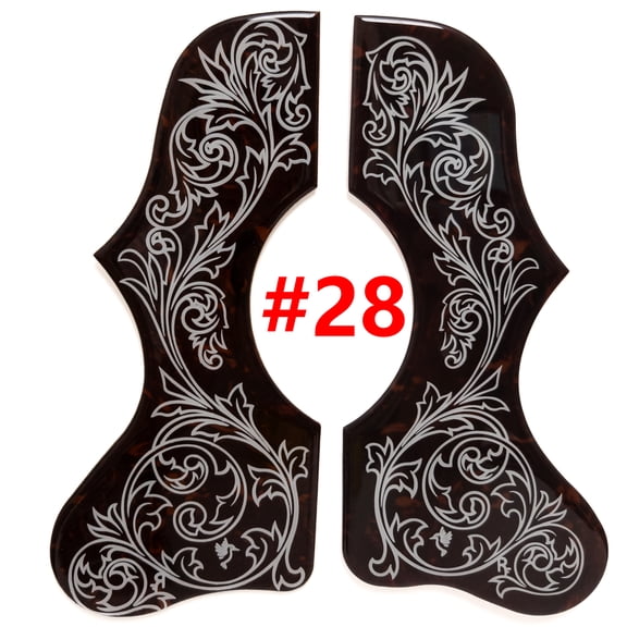 Acoustic Guitar Pickguard Solid Wood Pick Guard Anti-scrape Plate Inlaid Abalone Flower Self-adhesive for Martin D-45 Acoustic Guitar