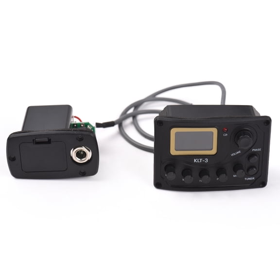 Acoustic Guitar Pickup - Professional Folk & Classical Instrument Preamp, 9V Battery Powered (Not Included), Black