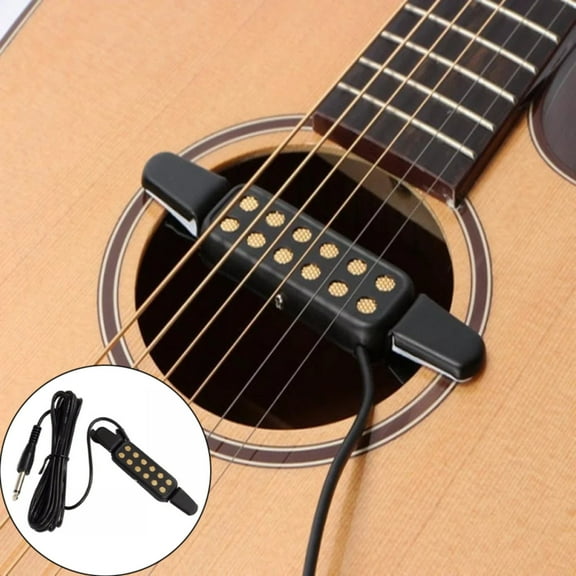 Acoustic Guitar Pickup Soundhole Pickup Noiseless Easy Install Clip On Transducer for Guitar Amplifier Live Performance Studio Recording