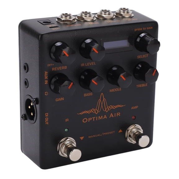 Acoustic Guitar Simulator Black Metal Dual Switch with Preamp IR Loader Capturing Mode