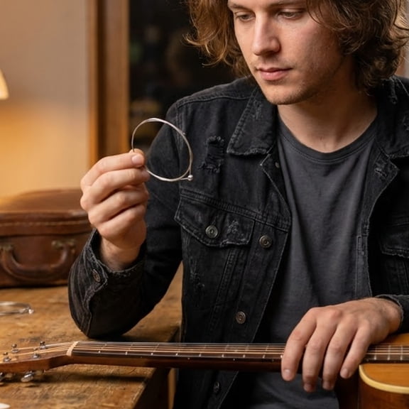 Acoustic Guitar Strings E‑1st Single String, Extra Light Acoustic Guitar Strings With Bright Clear Tone, Anti‑Rust Coated