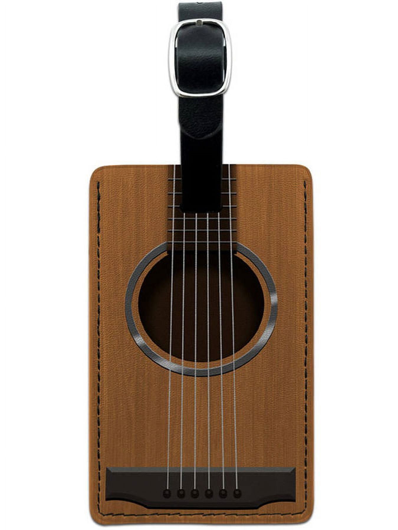 Acoustic Guitar Strings Leather Luggage ID Tag Suitcase CarryOn