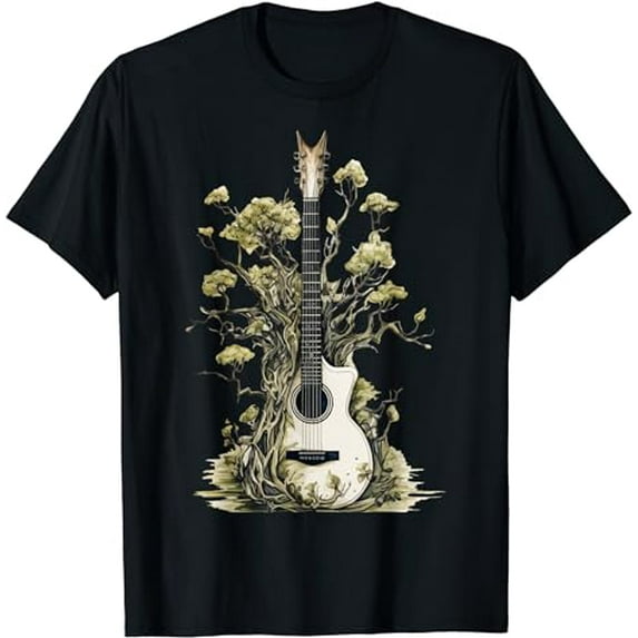 Acoustic Guitar Tree Of Life Nature Of Music Guitarist T-Shirt