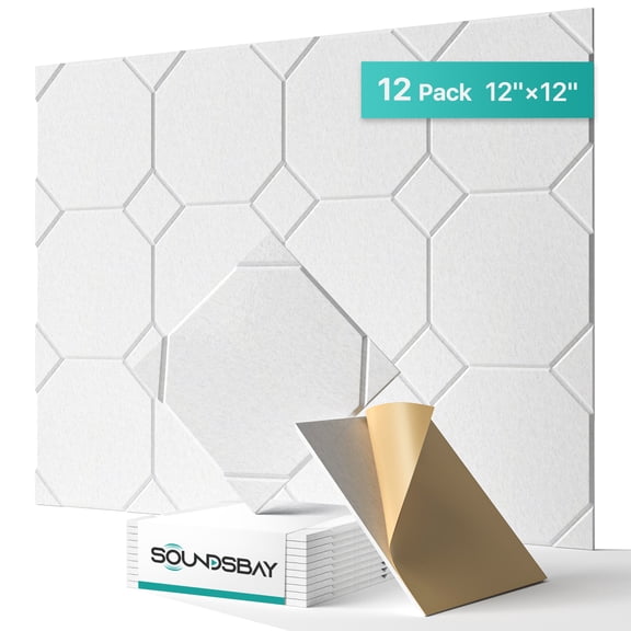 Acoustic Panels, 12 Pack Soundproof Wall Panels Self-Adhesive, Sound Proof Panels for Walls, Office,Reccording Studio, Ceiling 12" X 10" X 0.4"