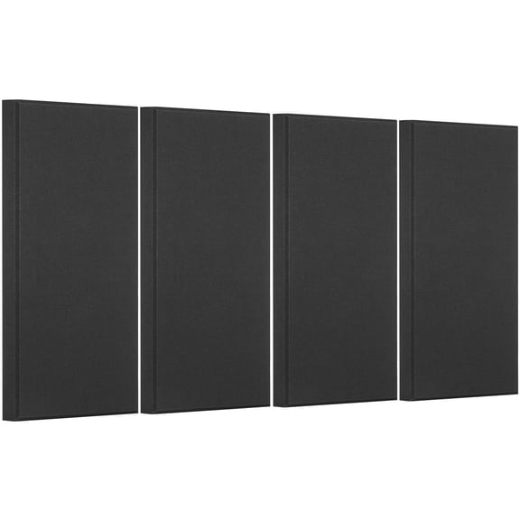 Acoustic Panels 4 Pack, 2" Black Fiberglass Sound Absorbing Panels, 23.6x11.8" Self-Adhesive Soundproof Tiles for Studio Office Theater