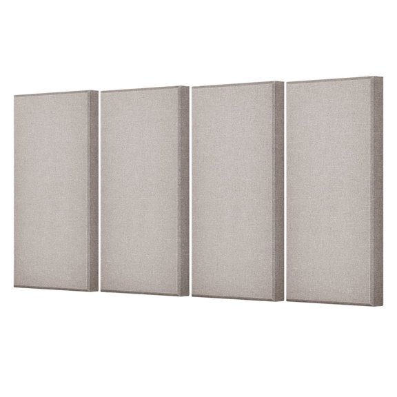 Acoustic Panels 4-Pack, 2 inch Thick Sound Absorbing Panels, Self-Adhesive Wall Boards for Studio, Office, Home Theater - Camel
