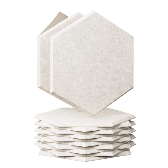 Acoustic Panels Self Adhesive Hexagon 12 Pack Soundproof Felt 0.9 Inch Thick Noise Absorbing for Wall Studio Easy Installation Home Recording