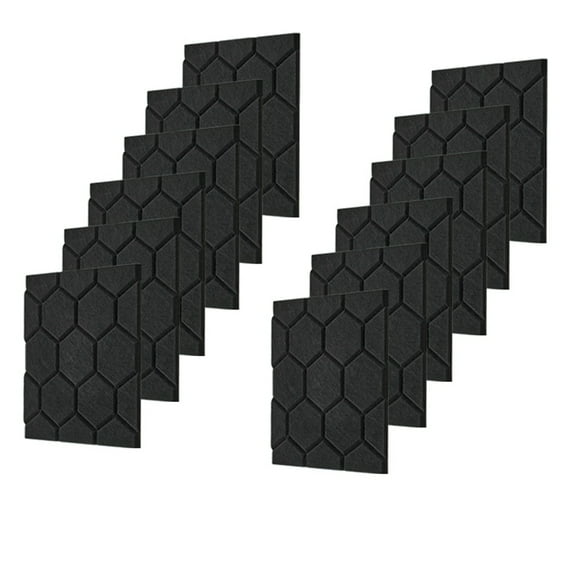 Acoustic Panels Soundproof Wall Panels Self Adhesive 12 Pack Black