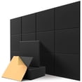 thumbnail image 1 of Kuchoow Self-Adhesive Acoustical Wall Panels Black Sound Panels for Recording Studio, 12 Pack High-Density Sound Absorbing Panels for Game Home & Office Square 12 x 12 x 0.4 Inch, 1 of 9