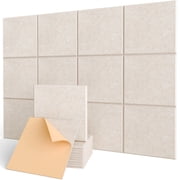 Kuchoow Acoustic Panels Self Adhesive Sound Absorbing Panel for Studio, High Density Sound Panels Acoustical Treatments Wall Tiles For Home Office Gaming Room, 12 Pack Beige 12x12x0.4