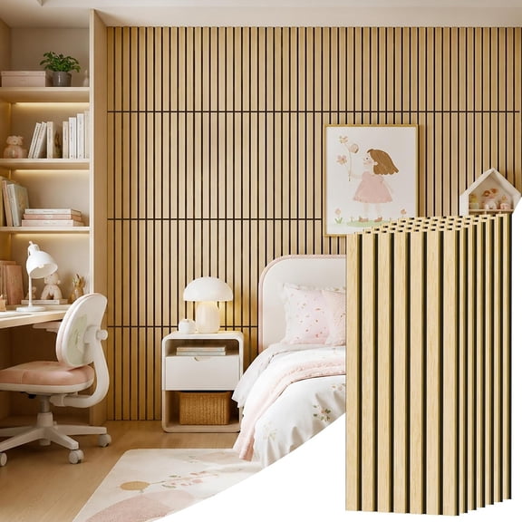 Acoustic Slat Wall Panels, 10 Pack 23.6"x11.8" Oak