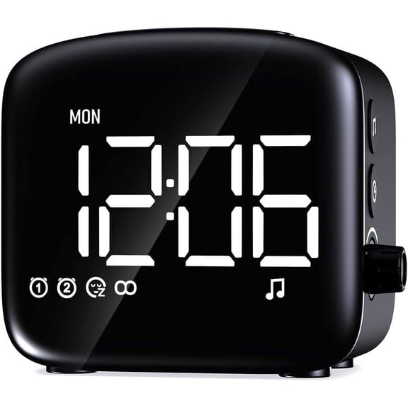 Acoustic Sound Alarms Digital Wake Up Clock with Big LED Display 27 Soothing Sounds Sunrise Dual 3 Memory Snooze Setting 4 Brightness for Deep Sleepers Adults Teenagers
