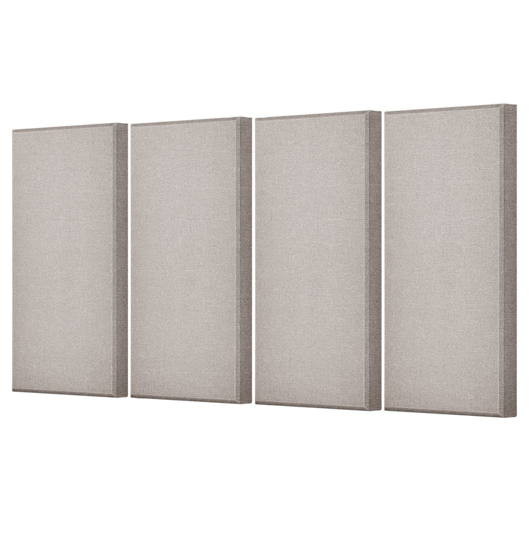 Acoustic Wall Panels 4-Pack, 23.6x11.8in, 2in Thick, Self-Adhesive Soundproofing Panels, Camel Color, Noise Reduction for Home, Studio, Office