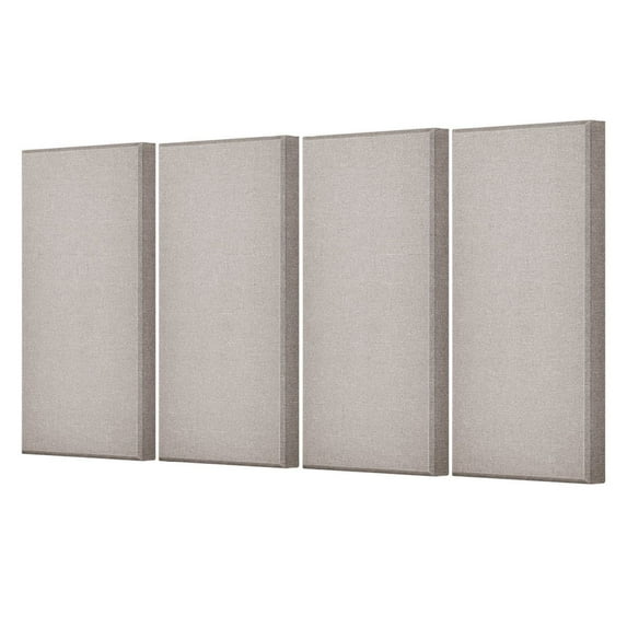 Acoustic Wall Panels 4-Pack, 23.6x11.8in, 2in Thick, Self-Adhesive Soundproofing Panels, Camel Color, Noise Reduction for Home, Studio, Office