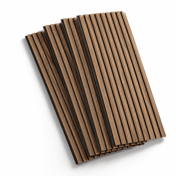 Acoustic Wood Panels For Wall 4 Pack Deep Walnut