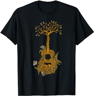 Acoustic guitar tree nature guitarist life of guitar player T-Shirt ...