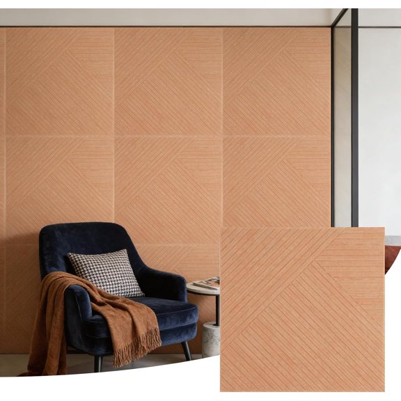 Acoustical Wall Panels, Self-adhesive Sound Absorbing Panels Decorative, Wood-Pattern Printing Soundproof Wall Panel for Home Office Studio