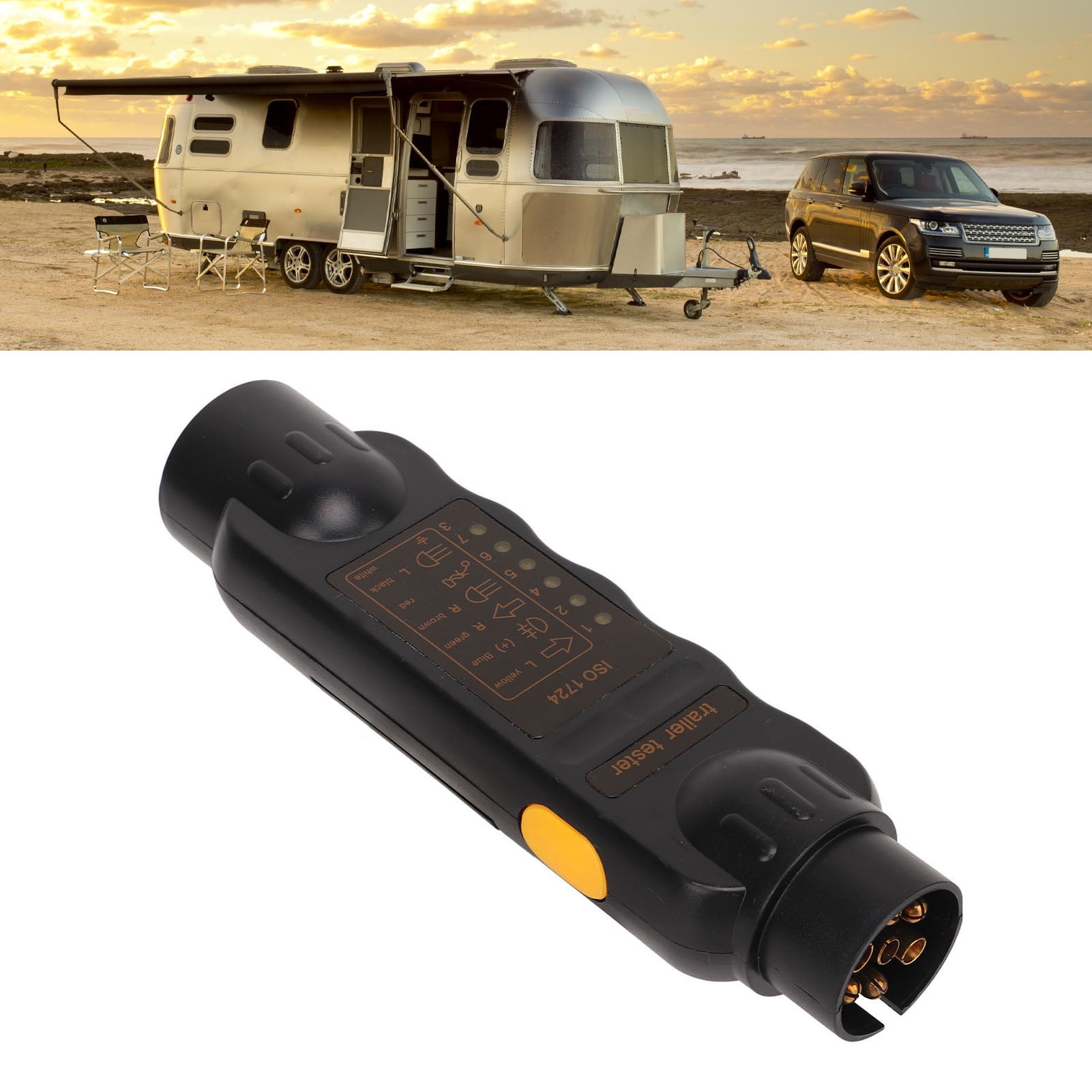 Acouto Trailer Socket Tester ABS Copper Trailer Cable Circuit Tester 7