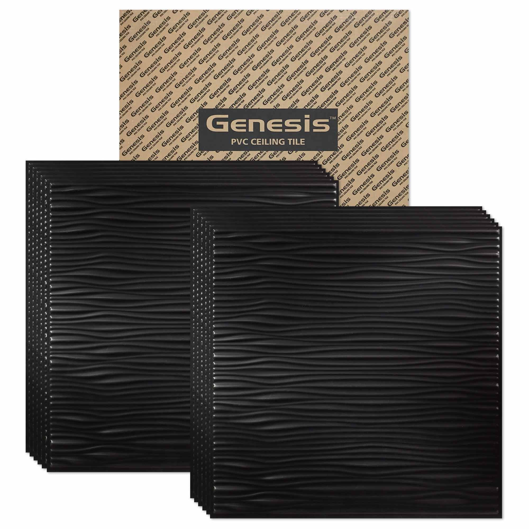 Genesis Black Wave Pattern Waterproof Vinyl Ceiling Tile