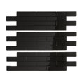 thumbnail image 1 of Aspect Peel and Stick Backsplash 12.5in x 4in Subway Ebony Matted Glass Tile for Kitchen and Bathrooms (3-Pack), 1 of 2