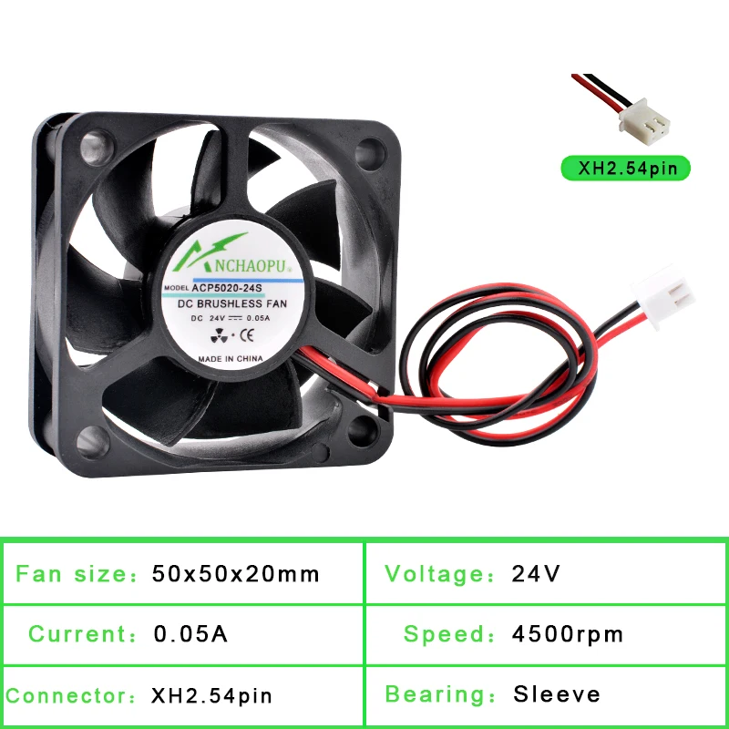 Acp5020 5cm 50mm fan 50x50x20mm dc5v 12v 24v 2pin cooling fan suitable ...