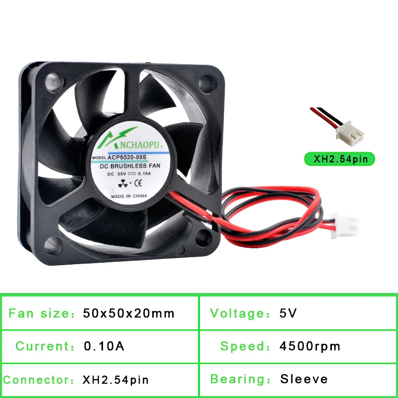 Acp5020 5cm 50mm fan 50x50x20mm dc5v 12v 24v 2pin cooling fan suitable ...