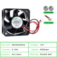 thumbnail image 1 of Acp5020 5cm 50mm fan 50x50x20mm dc5v 12v 24v 2pin cooling fan suitable for chassis power supply charger printer inverter, 1 of 7