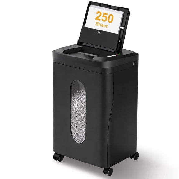 Acpouw 250-Sheet Auto Feed Micro-Cut Paper Shredder, P-5 Security, 8-Sheet Manual, 60-Min Run Time, 8.72 Gallon Bin, <60dB Quiet Heavy-Duty Office Shredder