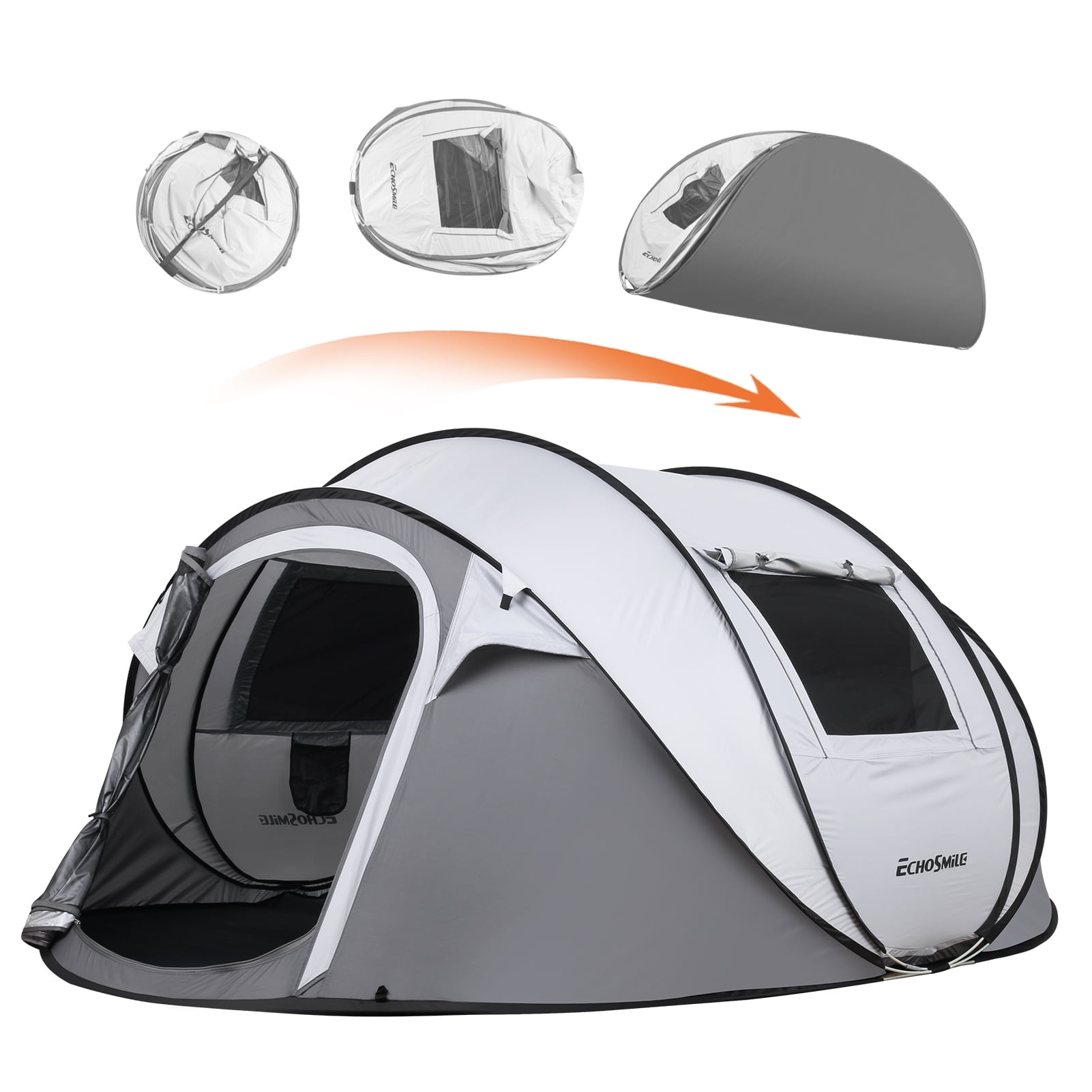 Acpouw  Instant Pop Up Camping Tent, 2/4/6 Person, Easy Setup Tent, Water Resistant Dome, Portable with Carry Bag for Camping, Hiking & Traveling