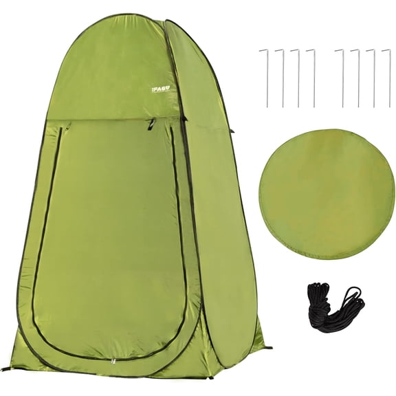 Acpouw Camping Shower Tent 7FT Instant Pop Up Privacy Tents, Portable Toilet Tent Outdoor Dressing Room, Foldable Camp Sun Shelter for Beach Fishing