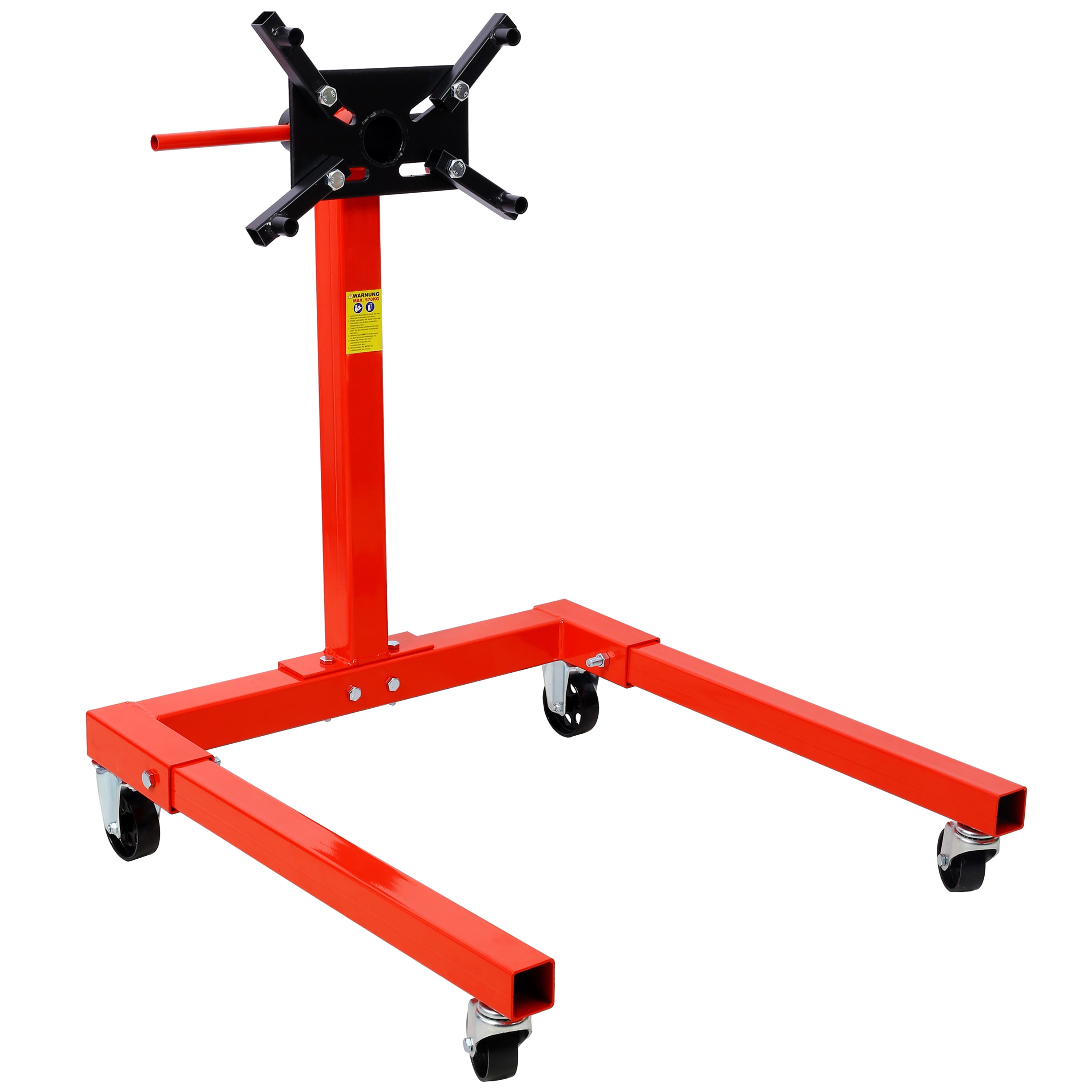 Acpouw Engine Stand, 1500 LBS Motor Stand with 4 Wheels, 360 Degree Rotating Head & 4 Adjustable Arms,Metal Engine Holder for Garage, Auto Repair, Red