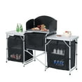 thumbnail image 1 of Acpouw Foldable Camp Kitchen Table - Aluminum Outdoor Cooking Station with Wind Guard & 3 Lockable Cabinets, Portable for Grilling, RV Trips, Beach & Tailgate Parties, 1 of 9