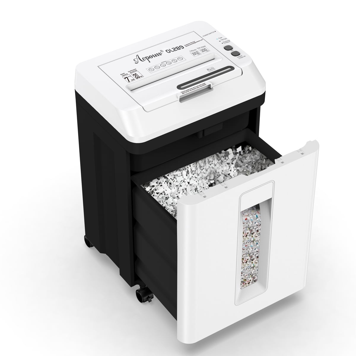 Acpouw Heavy Duty Paper Shredder for Home Office, 150-Sheet Auto Feed Cross Cut Document Shredder, 5.3Gal Bin, P5 Security, Shreds Paper, Credit Cards, CDs, Clips & Staples