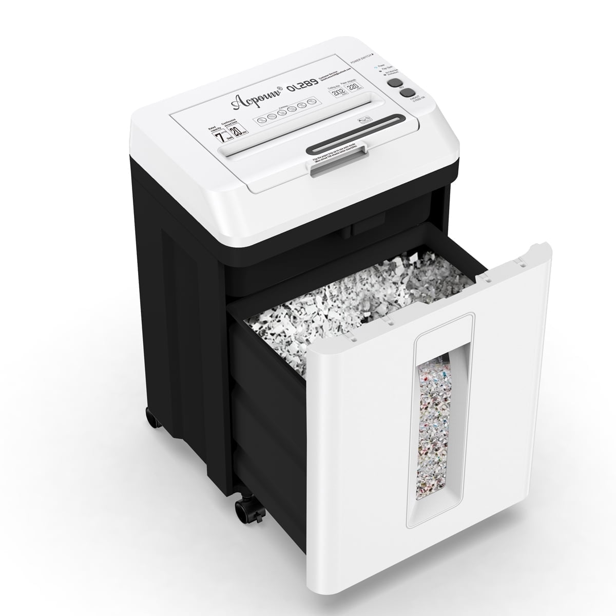 Acpouw Heavy Duty Paper Shredder for Home Office, 150-Sheet Auto Feed Micro Cut Document Shredder, 5.3Gal Bin, P5 Security, Shreds Paper, Credit Cards, CDs, Clips & Staples