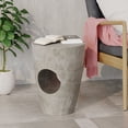 thumbnail image 1 of Acpouw Outdoor Concrete Side Table, Round Modern Drum Patio Table for Garden, Porch or Balcony, Small Accent Table for Drinks, Snacks or Décor, Lightweight & Weather-Resistant, 1 of 8