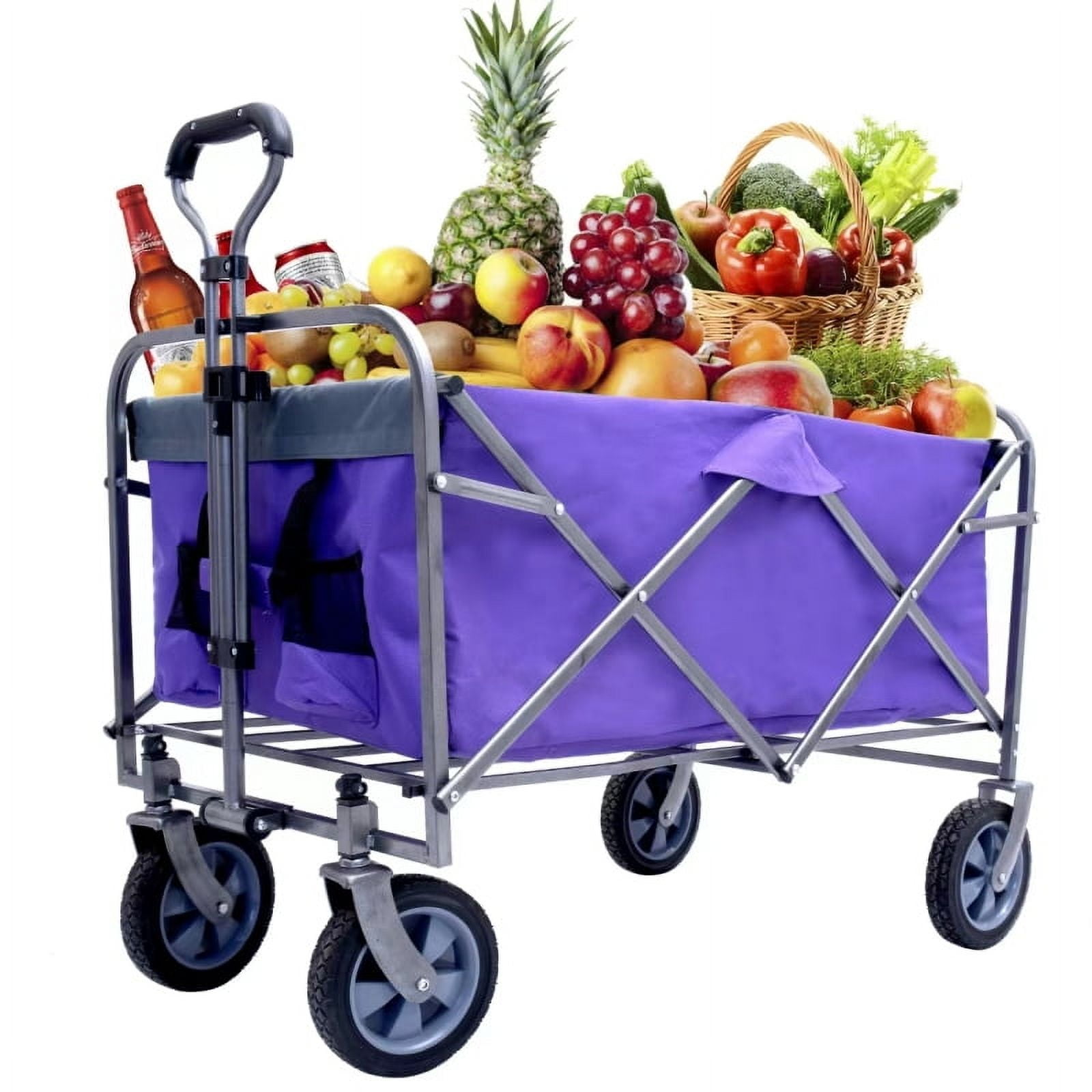Acpouw Outdoor Garden Multipurpose Micro Collapsible Beach Trolley Cart Camping Folding Wagon