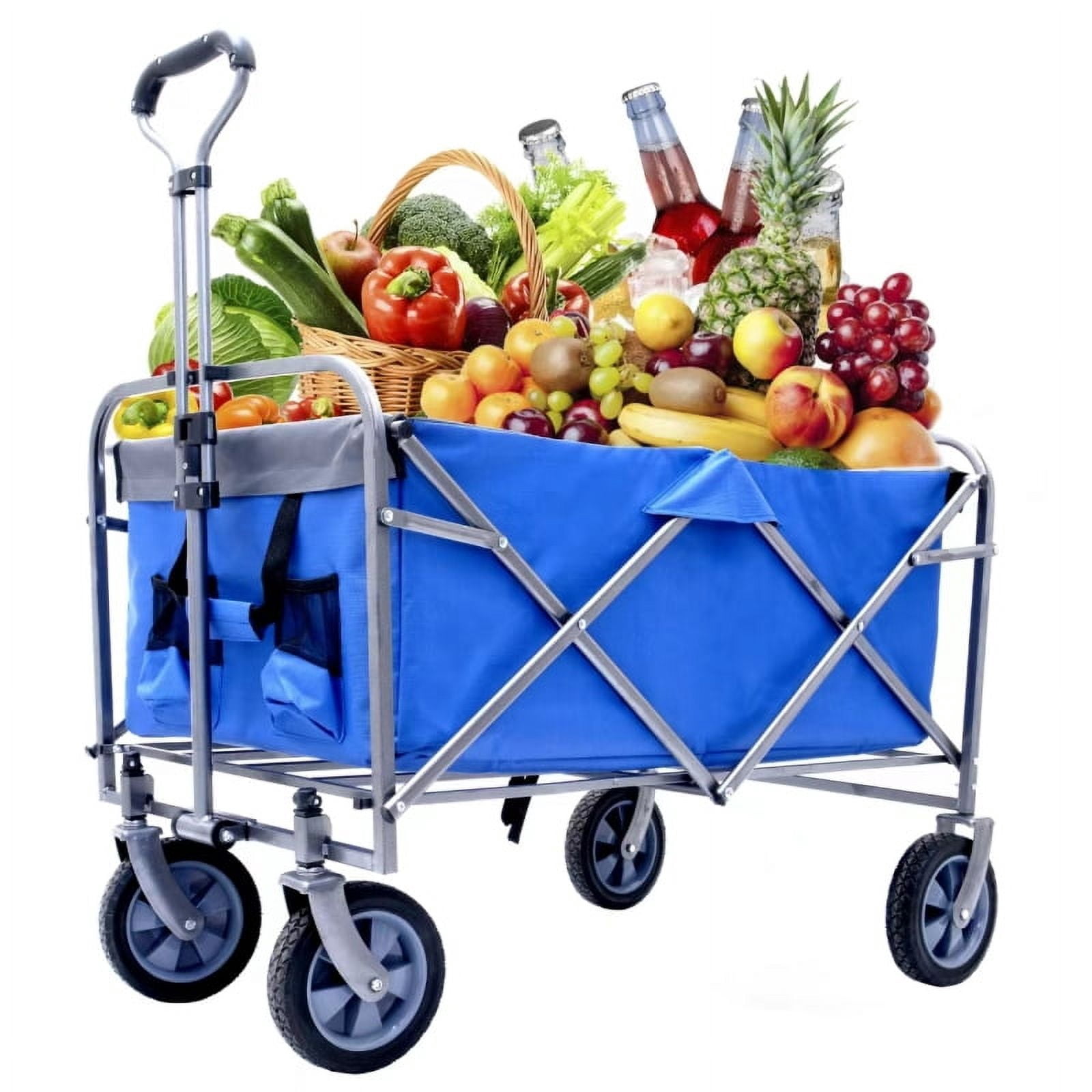 Acpouw Outdoor Garden Multipurpose Micro Collapsible Beach Trolley Cart Camping Folding Wagon